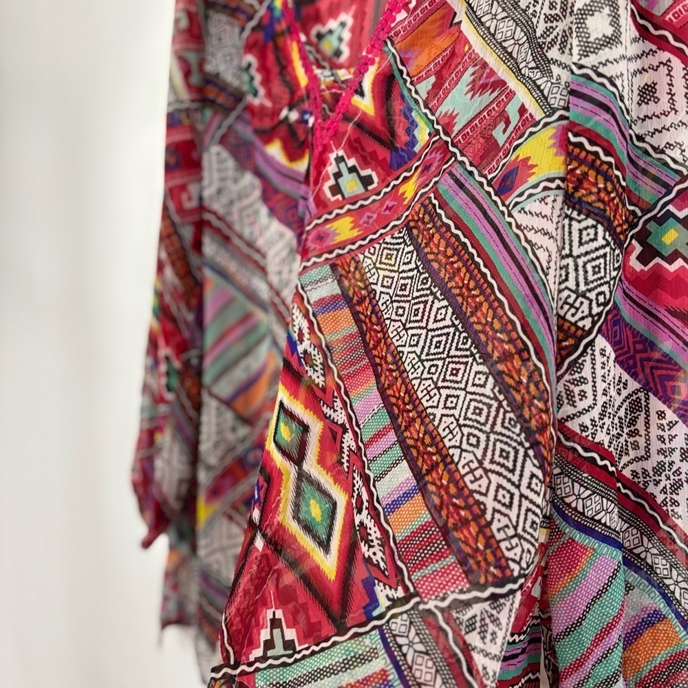 🎉4/30$🎉 Jessica Vintage Multicolor Boho Tunic – Size L - Picture 3 of 5
